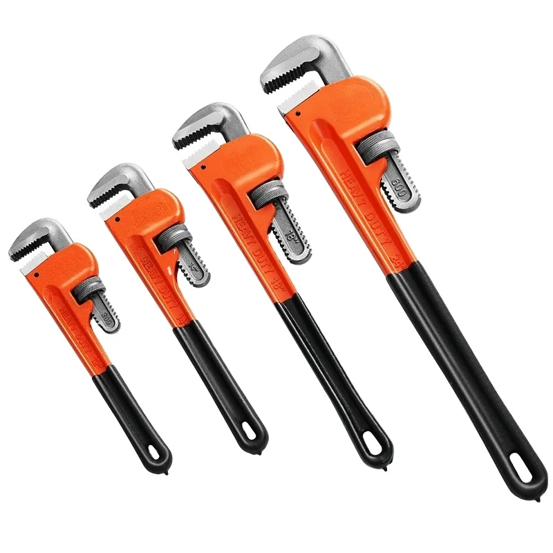 Hot Sale Wholesale Adjustable Straight Plumbing Wrench Tool Steel Water Spanner American Type Pipe Wrench