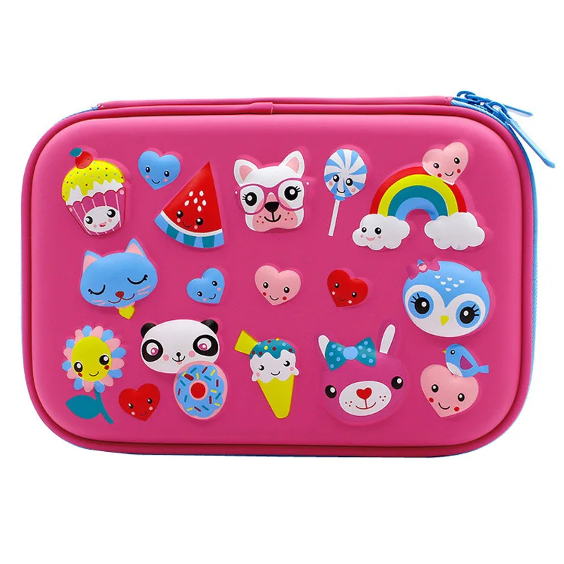 Girls cute kawaii EVA 3D Cartoon Cake dessert printing Hard Shell Stationery Box soft EVA Pencil pouch for kids gifts
