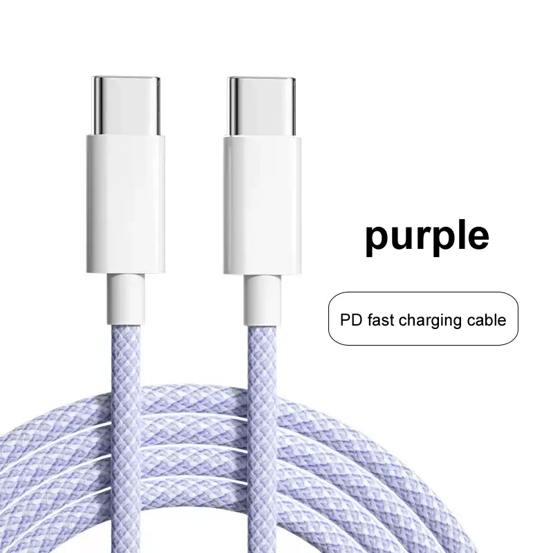 Charger Cable High Density Braided Cable Fast 60W PD Charging Usb Type C Data Cable For Huawei Xiaomi OPPO Cord