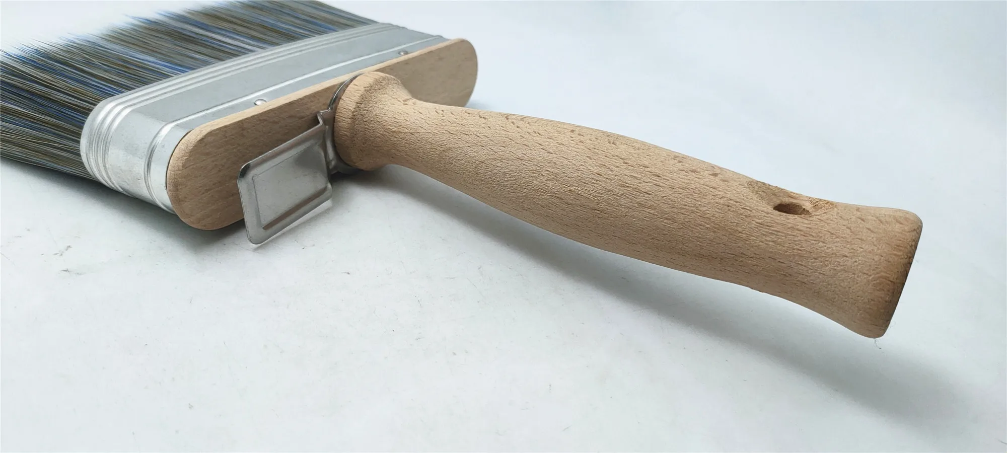 Wooden Handle Stainless Steel Ferrule 30/70 Bristle/Polyester Mix Iron Clip Block Brush