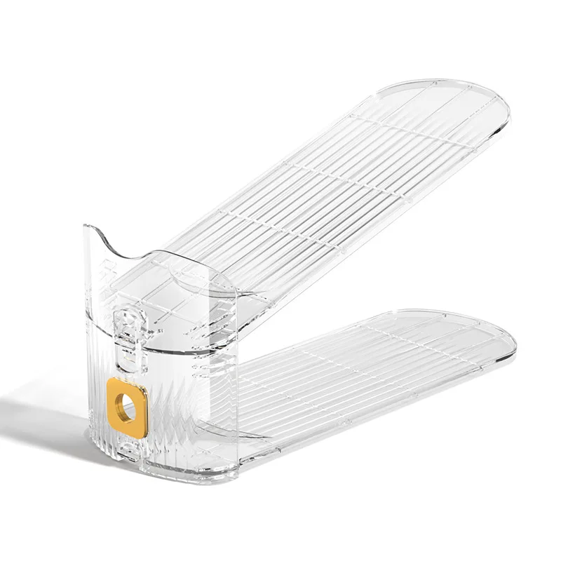 10-Pack Clear Plastic Shoe Slots Organizer Adjustable Shoe Stacker for Small Space for Wardrobe Shoe Rack & Storage