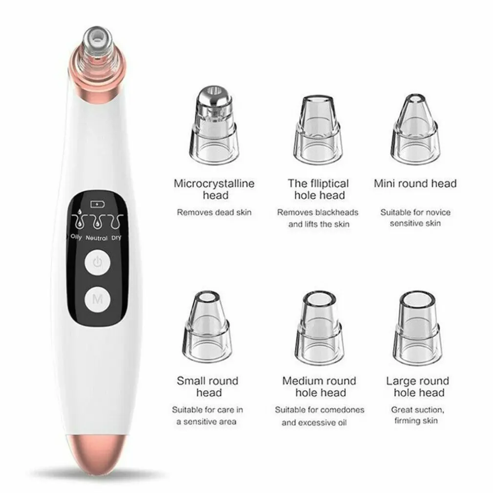 
PSB three adjustable suction levels digital women handheld led face cleaner electric pore cleaner vaccum blackhead remover set 