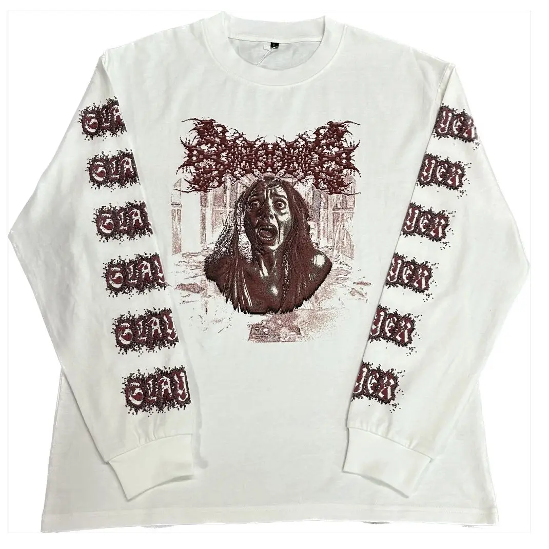 TS2253  Wholesale Cotton Sports oversized t shirt  Custom logo  Round Neck Long Sleeve T Shirt for Men