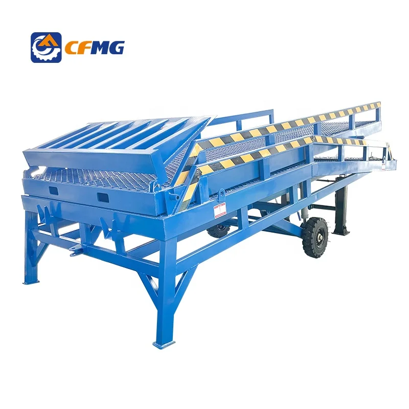6t 8t 10t 12t 15t Movable Loading Bridge Container Loading Dock Ramp Hydraulic Forklift Ramp for Yard/Warehouse