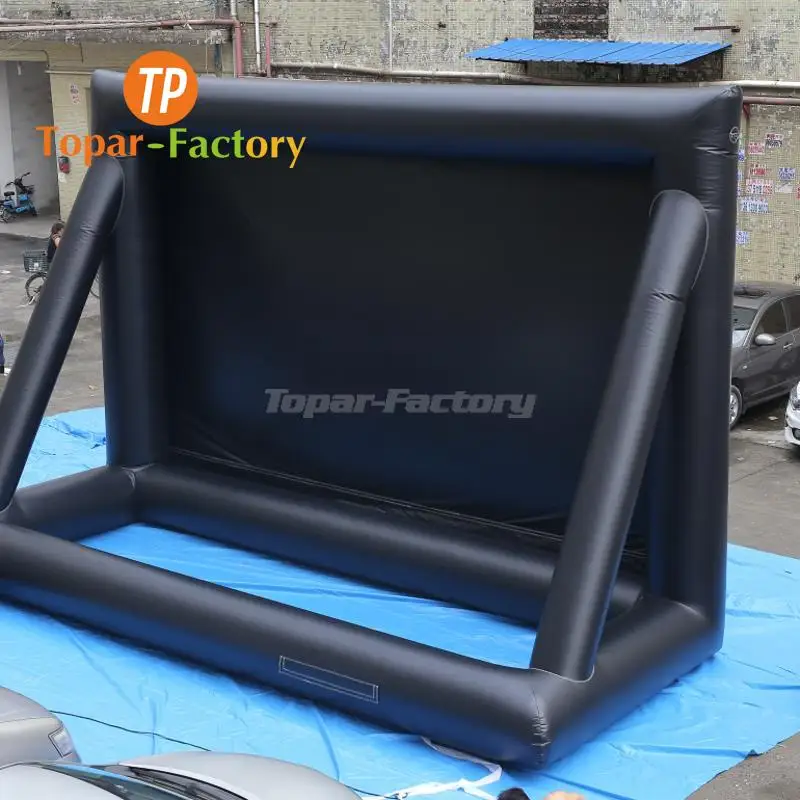 Giant Inflatable New Green Cinema Projector Oxford Fabric Cube Outdoor Movie Cinema Inflatable Screen For Sale