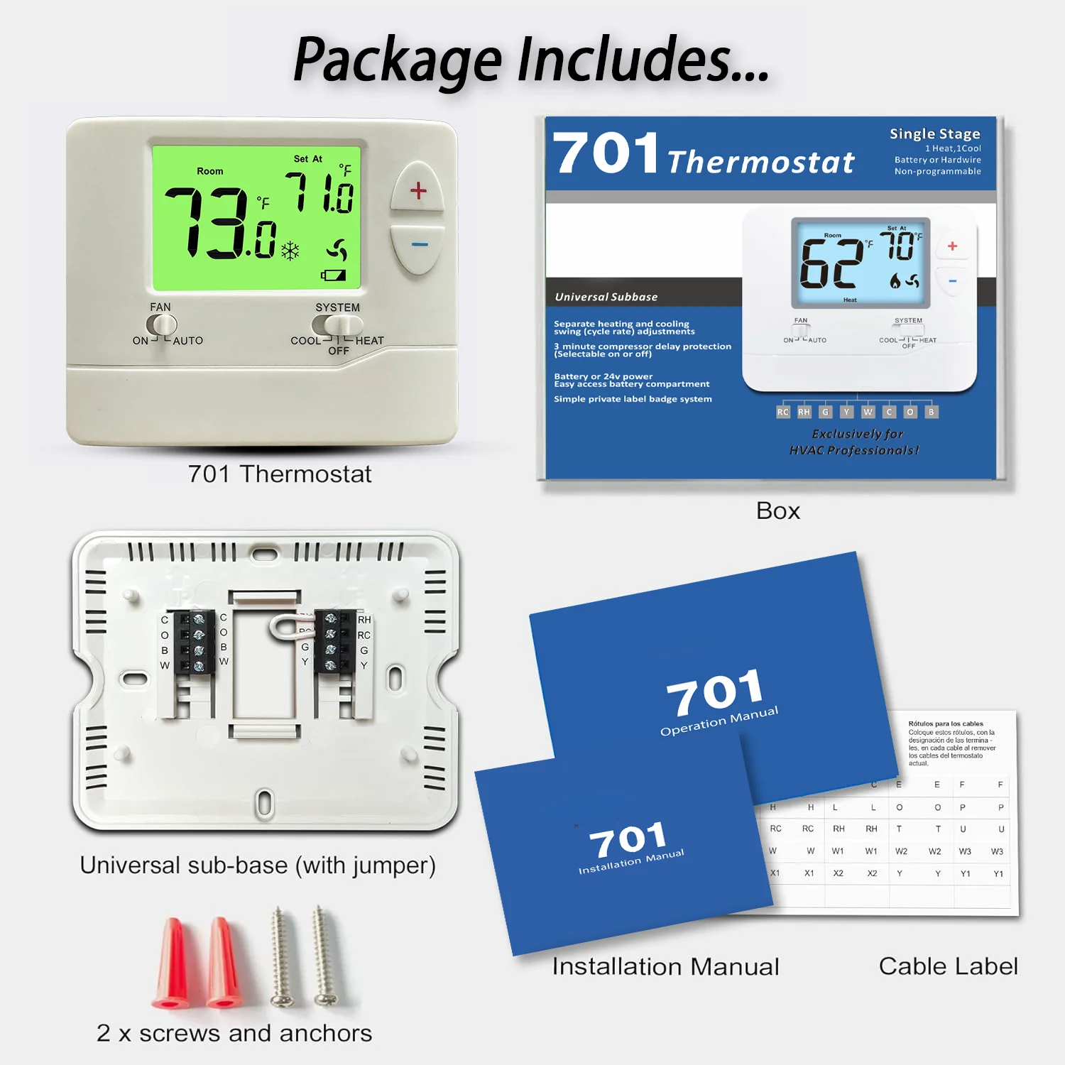 Hot Sell Air Conditioner Heat Pump Weekly Programmable 24V Room Thermostat