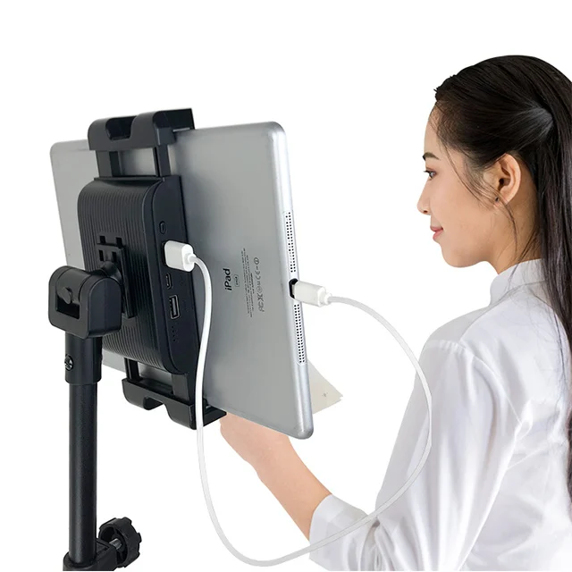 Tablet tripod floor  stand with 10000mah power bank charger