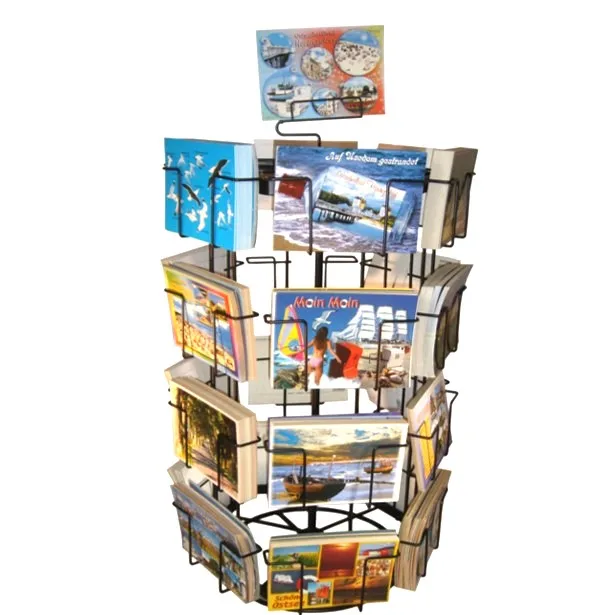 Metal Wire Countertop post calendar comic book Brochure greeting card Postcard card display Rack stand