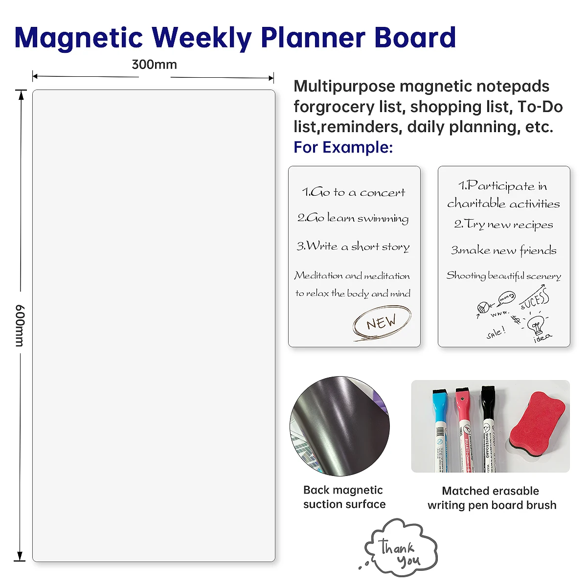 Customized Printing Dry Erase Flexible Magnetic Calendar Sheet for Refrigerator