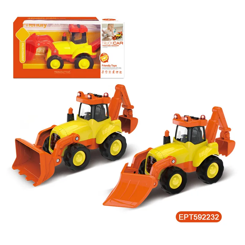 EPT Assembly Farm Tractor Set Toys Tractors Friction Truck Cars Kids Vehicles Inertia Farmer Car With Lights And Music For Sale