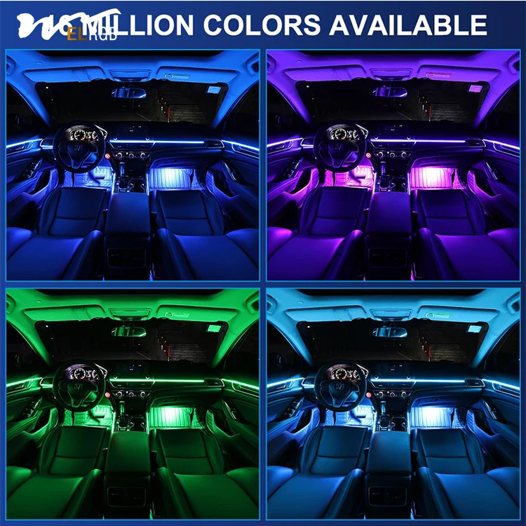 Car LED Strip Lights Multicolor Interior Car Lights 16 Million Colors 5 in 1 Ambient Lighting Kit (5 in 1 APP)