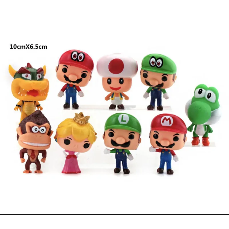 4 Inch Mario Toy POP Cartoon Figure PVC Collection Toys Children Gift Wholesale Vinyl Model Toys Hot Sale