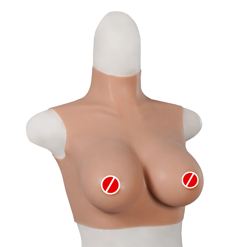 High Neck Crossdressing Wearable Woman Sexy Cup S Huge Rubber Silicone Breast Realistic Boobs