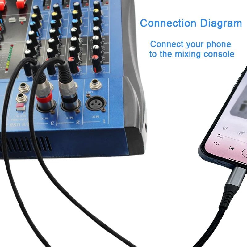 2024 оптовая продажа с фабрики USB C на двойной XLR Мужской Аудио кабель 2 усилитель для мобильного телефона динамик