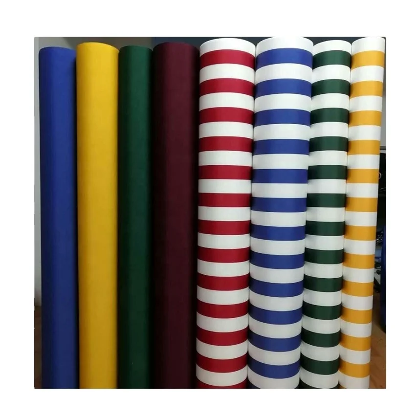 High color fastness good tearing strength acrylic polyester 450D yarn dye stripe oxford fabric for canopy awning beach umbrella