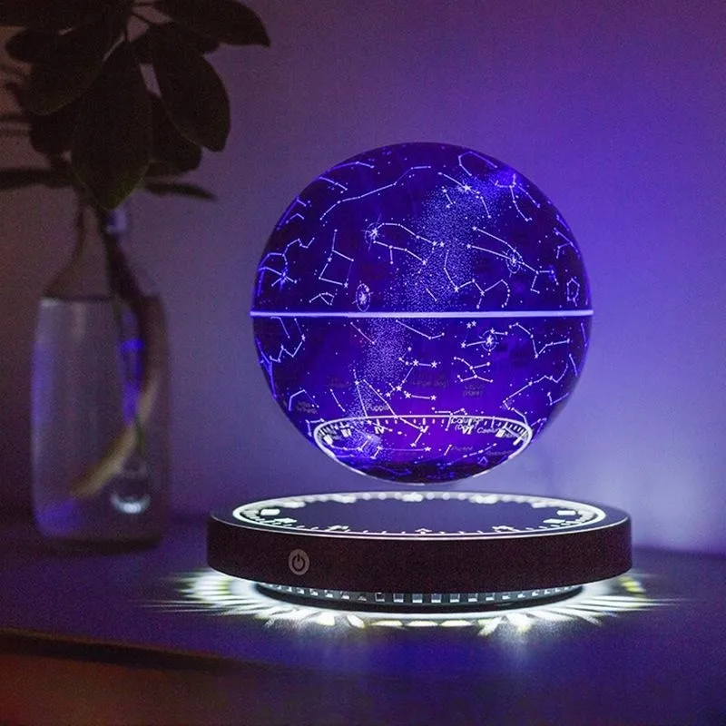 2023 New 14cm Ins 7 Colors RGB Starry Night Light LED Magnetic Levitating Floating Starry Moon Lamp For Birthday Gifts