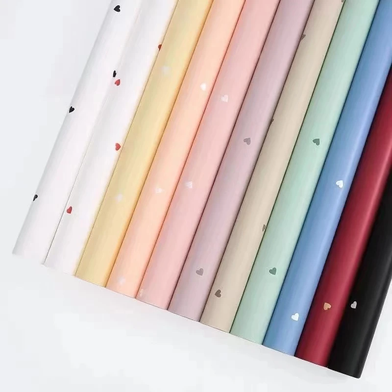 Wholesale hot sale stock waterproof flower wrapping paper love heart flower paper