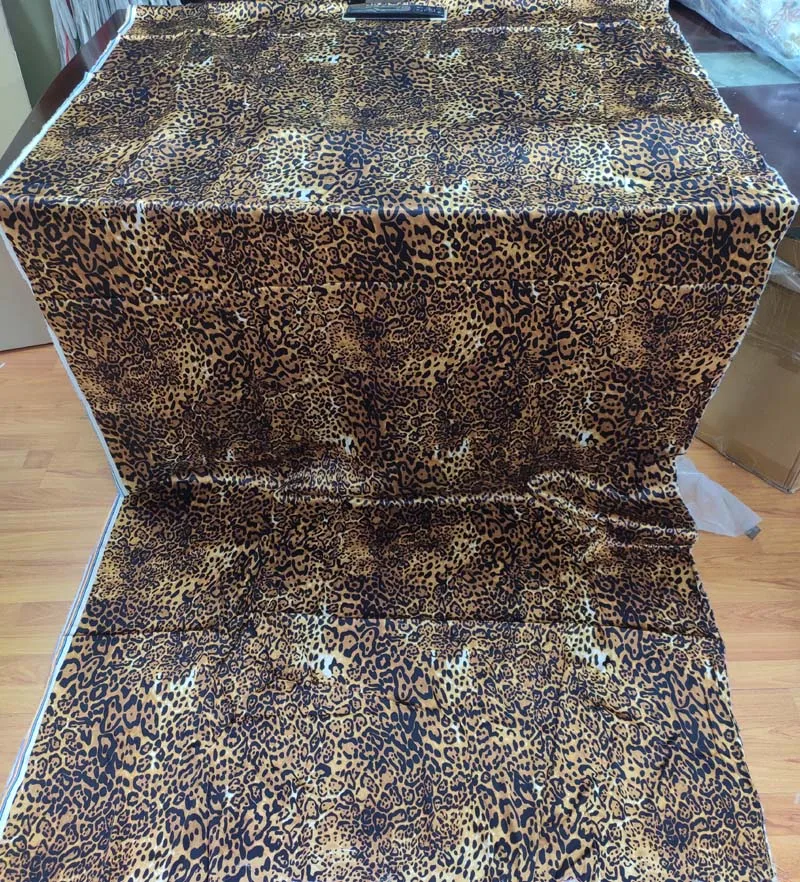 
silk satin leopard printed fabric 