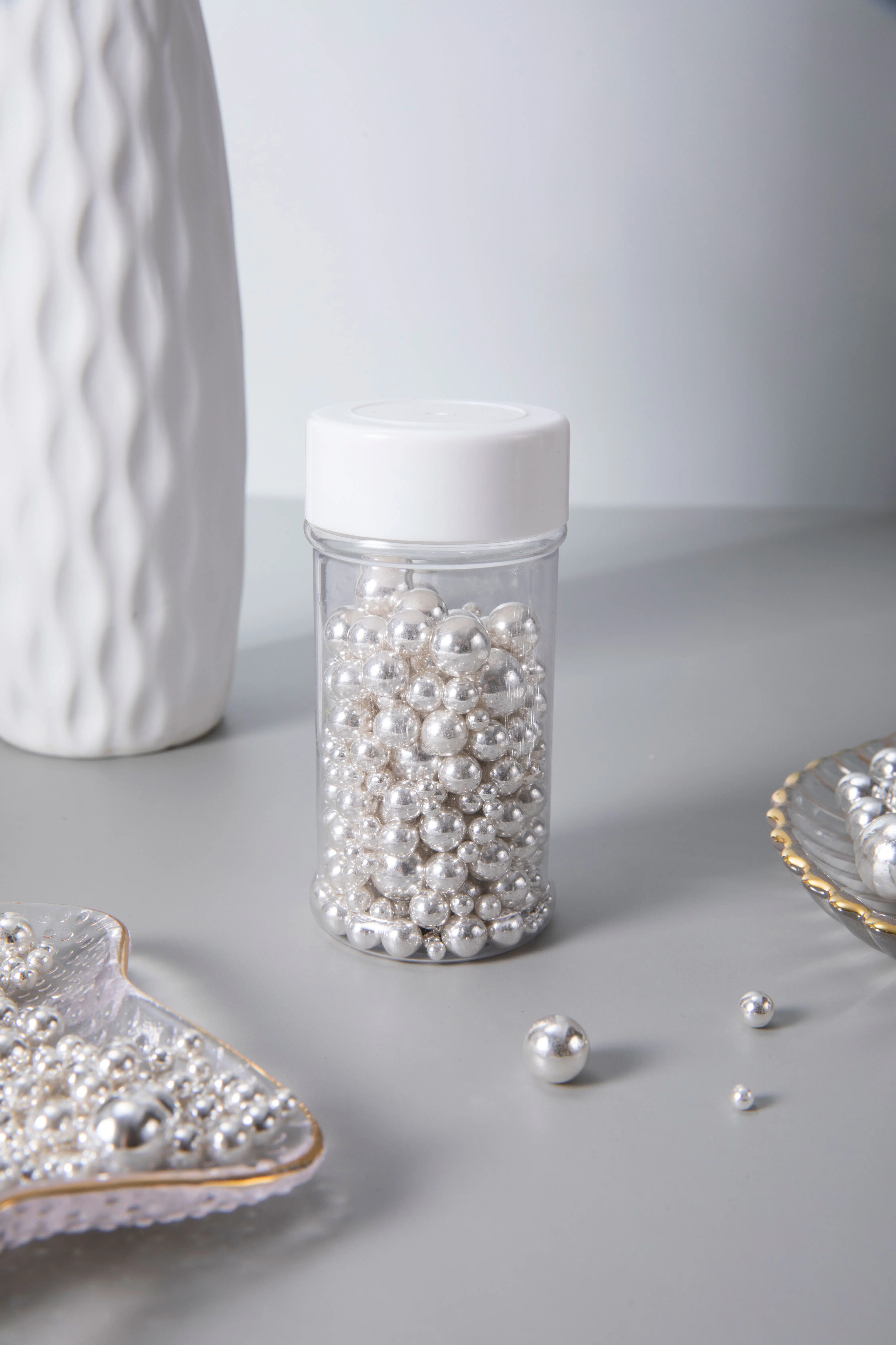 Wholesale Party Baking Supplies 85g Silver Mixed Sized Cake Decoration Baking Tools Sprinkles Sugar Pearl