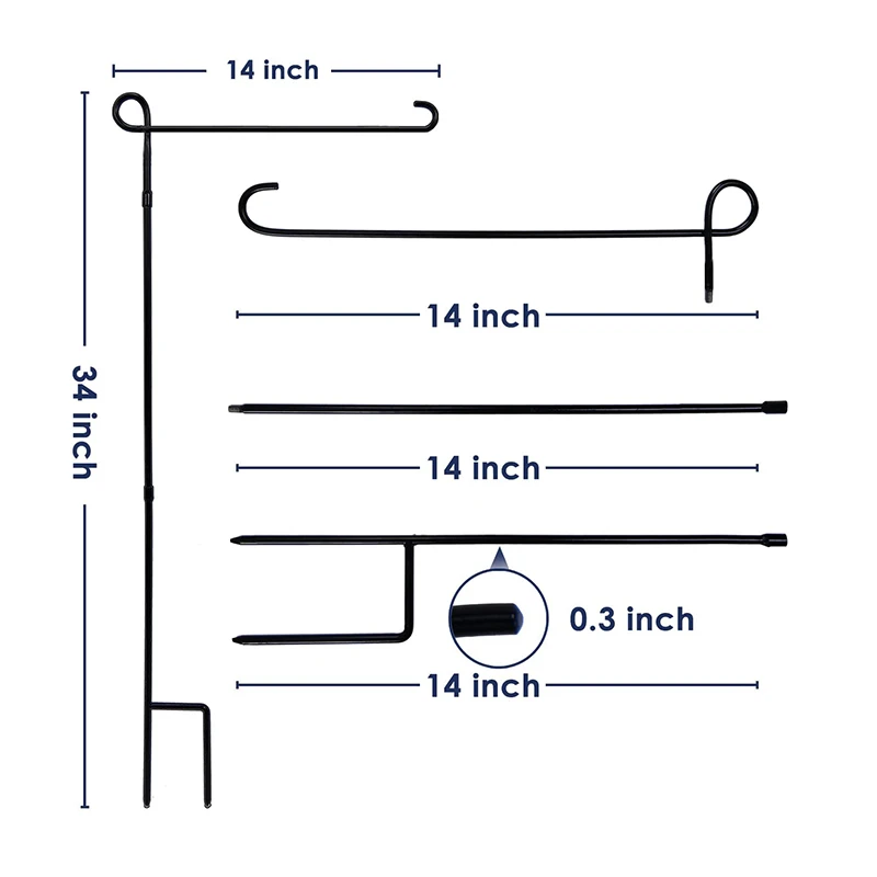 Promotional Wholesale Cheap High Quality Custom Size Outdoor Advertising Aluminum Garden Flag Pole Stand for 12x18 Flags