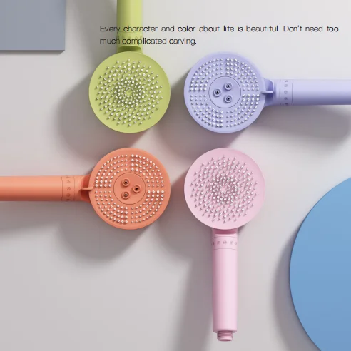 Modern High Pressure Filtered Showerhead Massage Abs Beauty Bathroom Shower Head With PP Cotton Filter