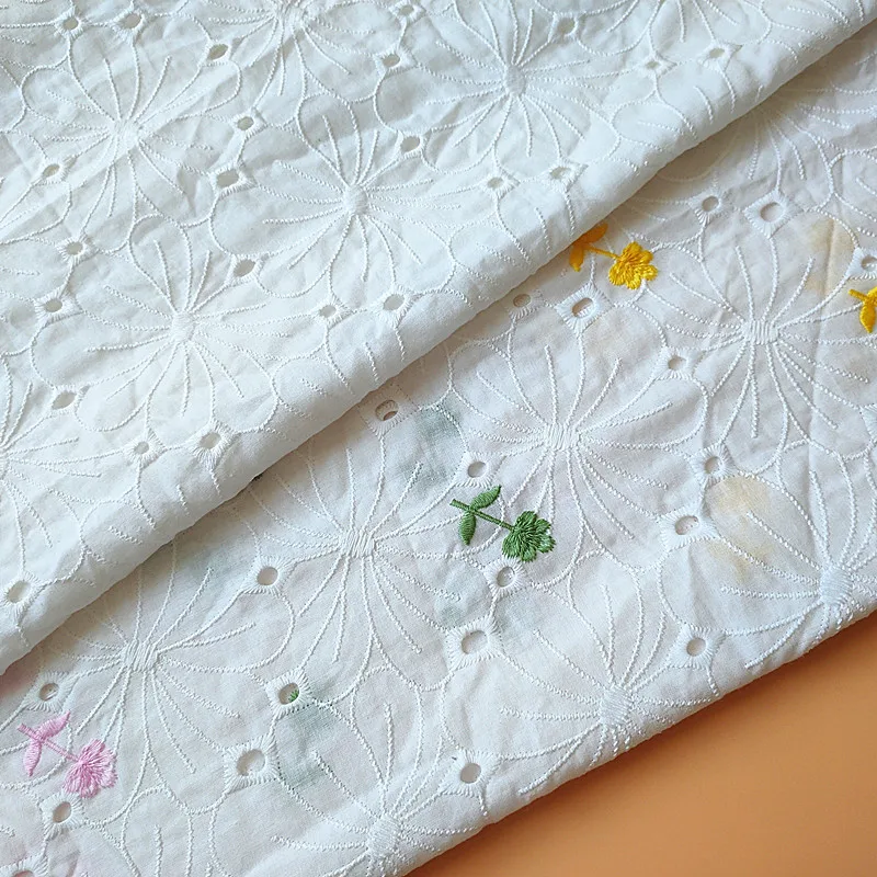 High quality 100% Cotton Voile Embroidered Fabrics for women and girls