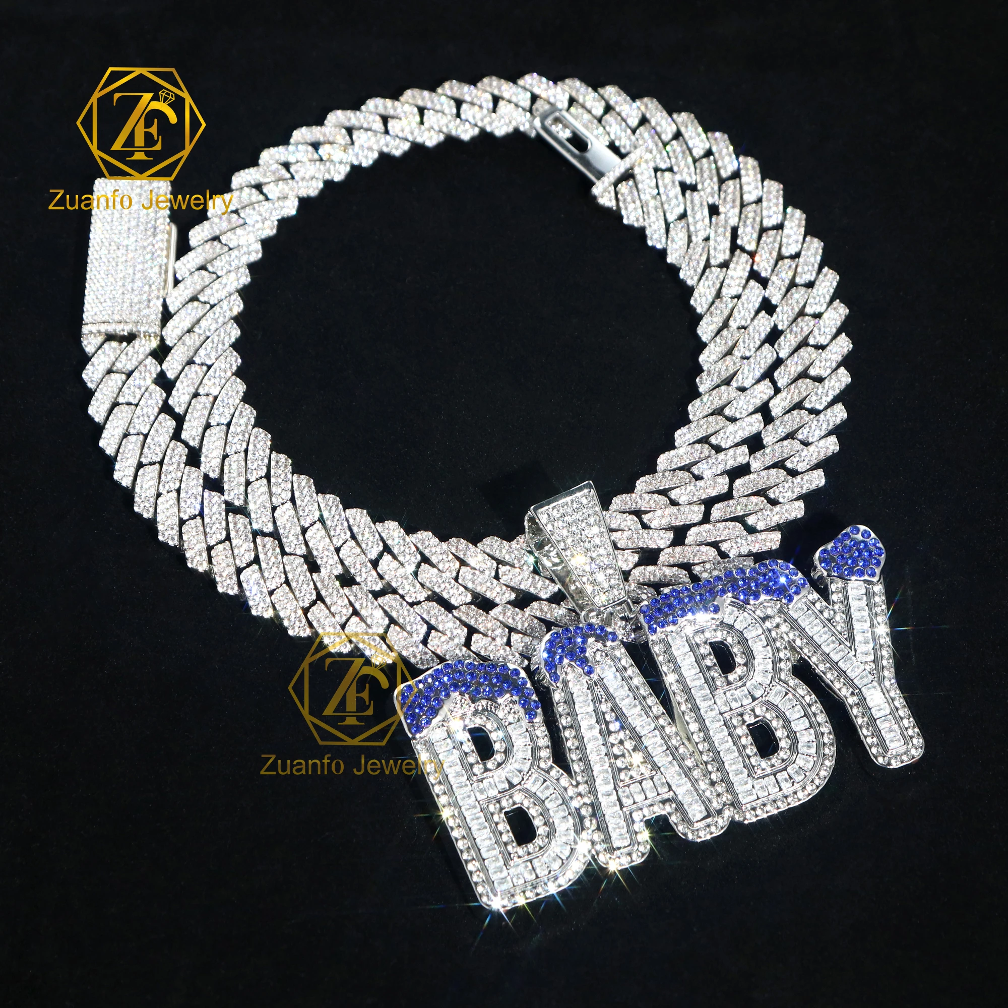 Custom Letter Pendant HipHop Jewelry 925 Silver BABY Letter D VVS1 Moissanite Pendant Charm For Men