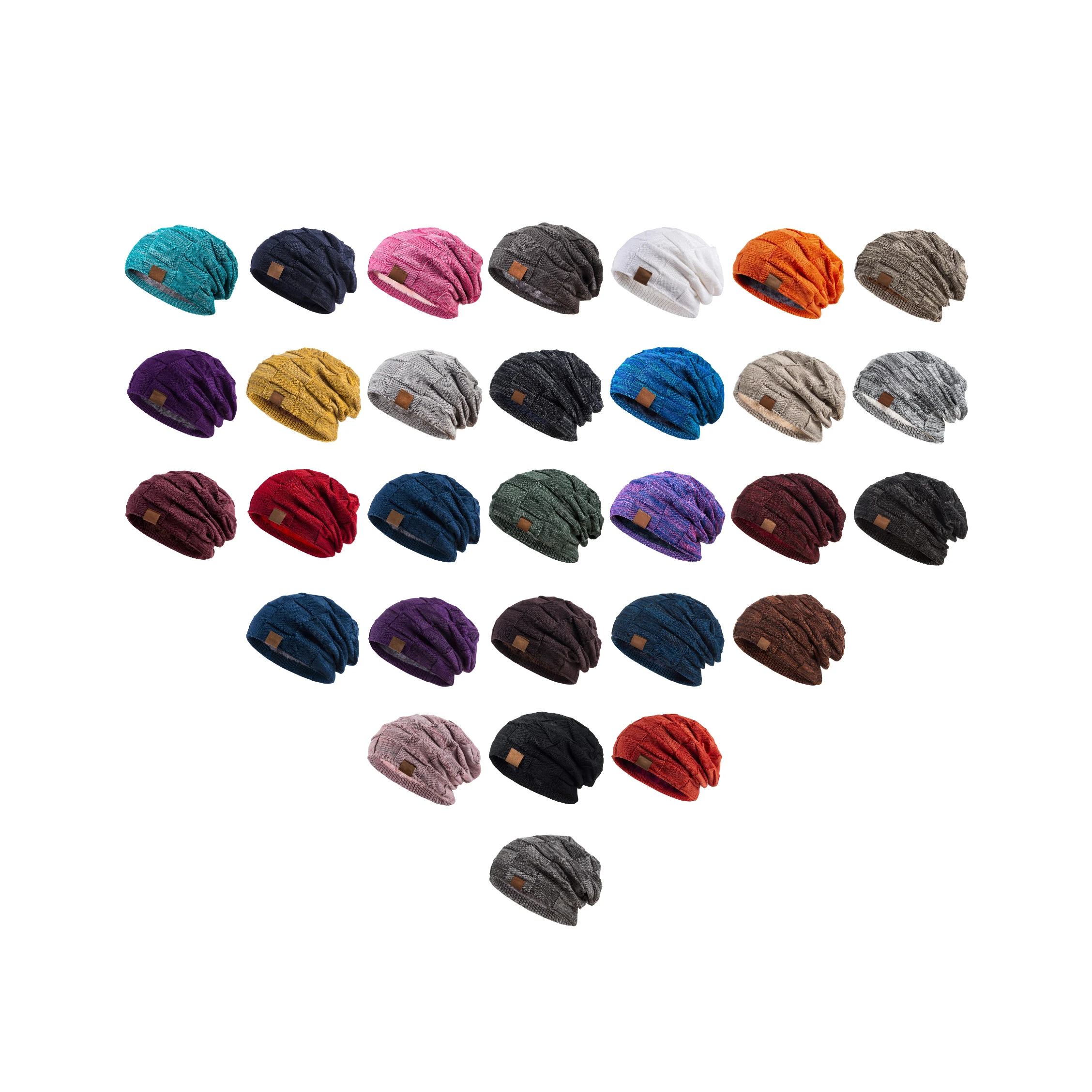 Зимняя Теплая мужская и женская Шапка-бини плотная вязаная шапка с напуском черепом для улицы