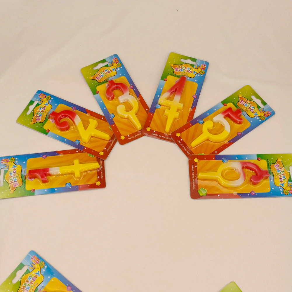 0-9 Creative Candles Number Happy Birthday Cake Topper Decoration Party Supplies
