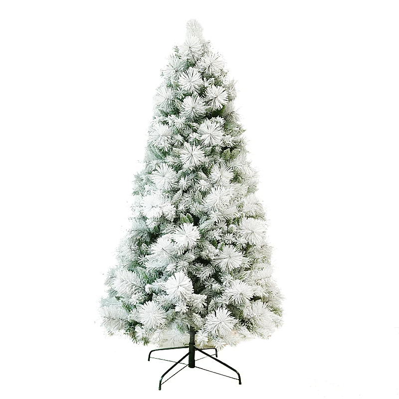 Customizable height Flocked Snow Artificial Pine christmas Tree Wholesale For Indoor outdoor handmade christmas tree