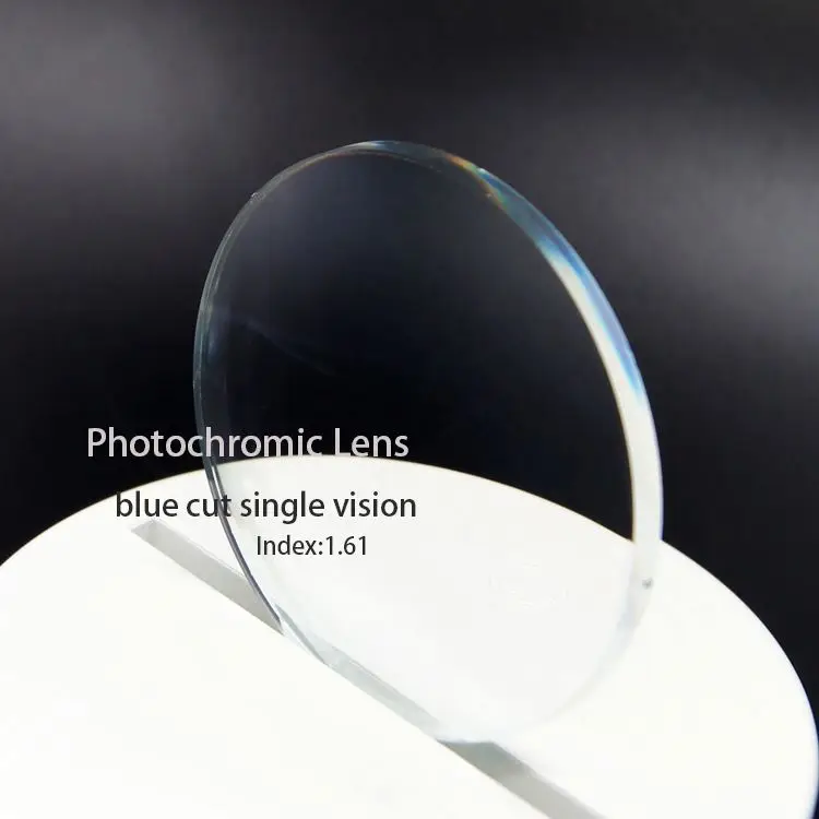 Optical 1.61 Resin Photochromic HMC Coating Blue Cut Single Vision Photo Brown Optical Lenses