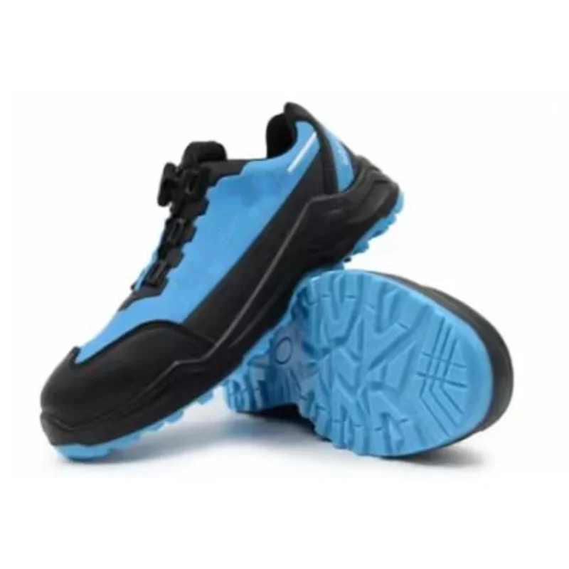 Unisex Blue Microfiber Upper Safety Work Shoes Anti Smashing Rotary Buckle Low-top Safety Boots for Construction