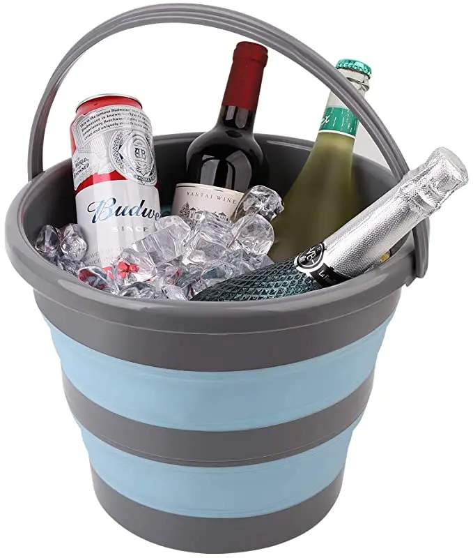 Silicone Bucket for Fishing Folding Bucket Car Wash Outdoor Fishing Supplies Round 10L Bathroom Kitchen Camp Water Bucket