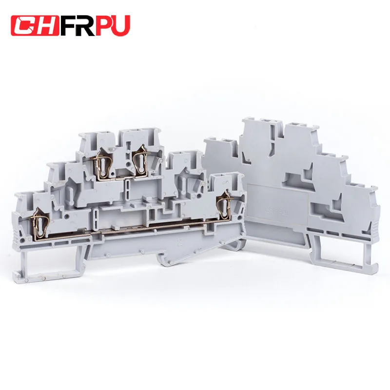 CHFRPU ST2.5-3L 2.5mm2 DIN Rail Combined Spring Three-layer Terminal Block Pull-back Spring Terminal Block