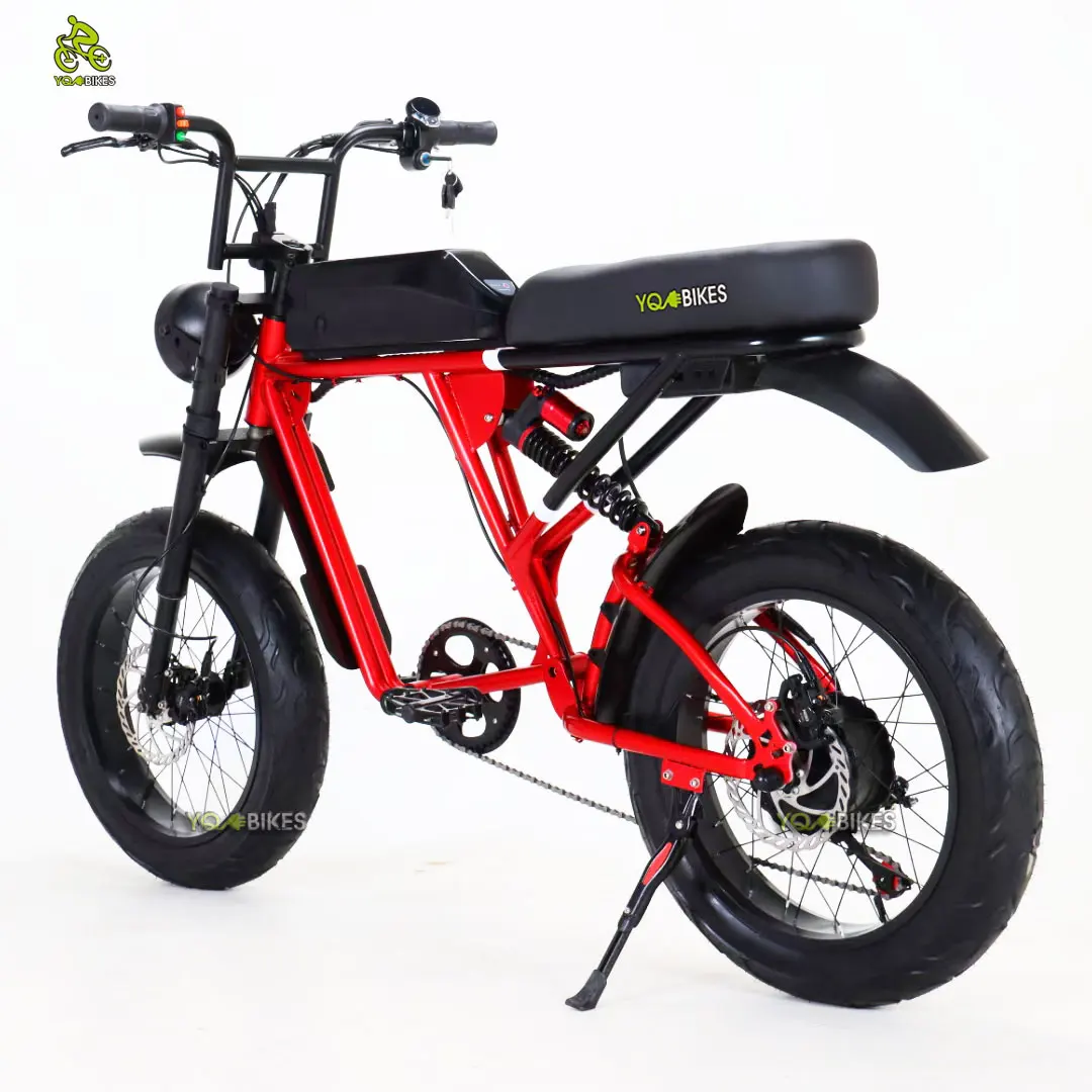 YQEBIKES Red Super Style Multi-Class Ride Electric Mountain Bike 73 RX 48v Two Seat 73 e Bike Bicicletta Elettrica