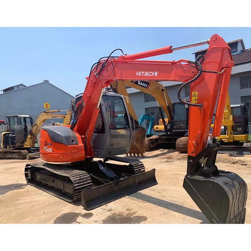 ZX75US Rims Mini Pond Machines Excavating Companies Swing Arm Control Lever Garden Japanese Used Hitachi Digger Excavators