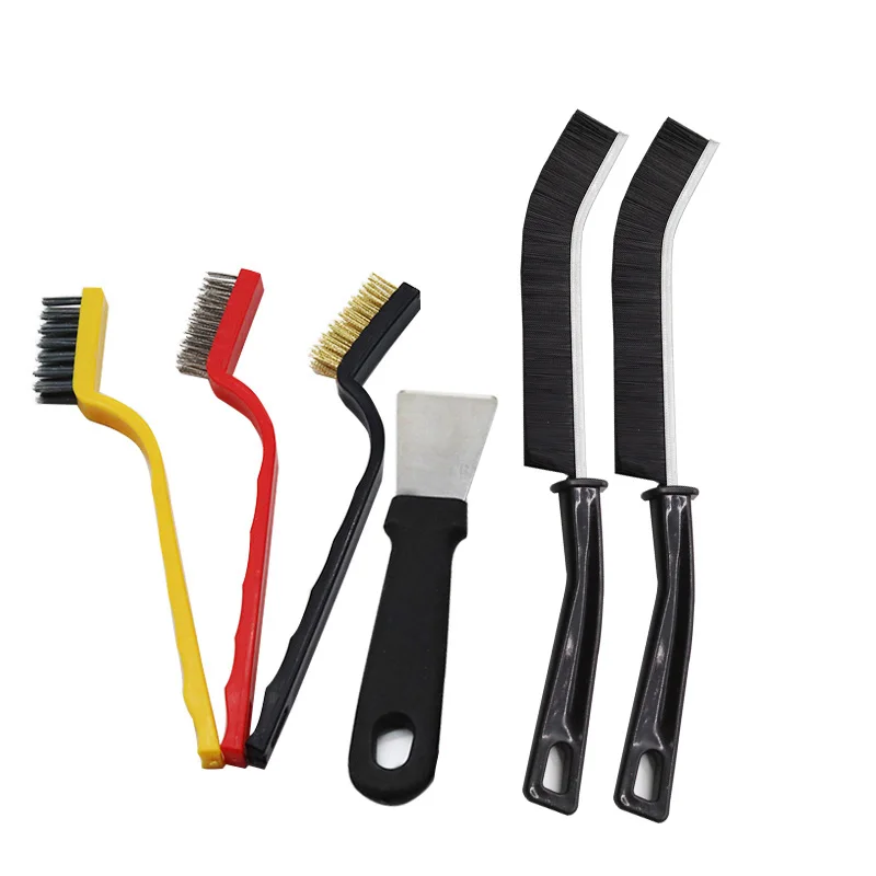 6pcs kitchen range hood vortex shell shovel decontamination tool gap cleaning brush