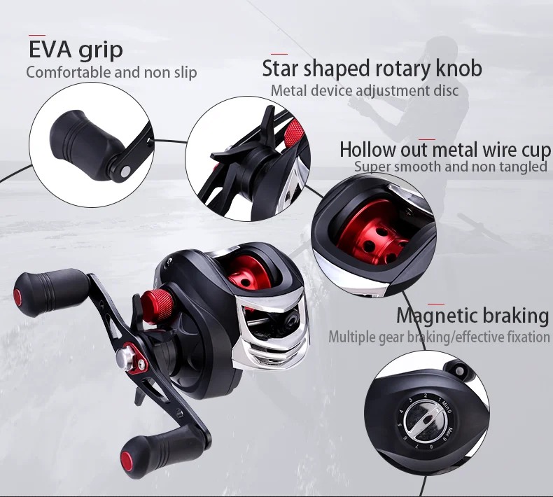 High Quality Wholesale Bait Casting Fishing Reels Bass Carp Saltwater Other Fish Species Sea & Water Drop Wheel Types