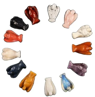 best sellers Lapis lazuli / clear crystal/ rose quartz carved angel wholesale  Healing Crystal Gemstone Carved Pocket Gu