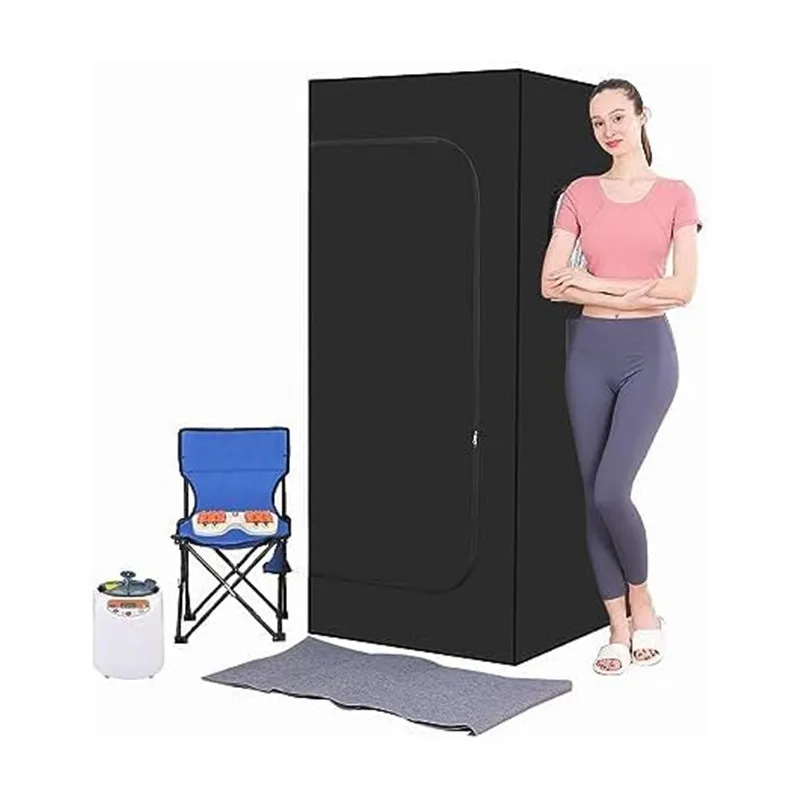 Personal Home Spa Portable Steam Sauna Box Foldable Whole Body Sauna Tent with Steamer Foldable Chair