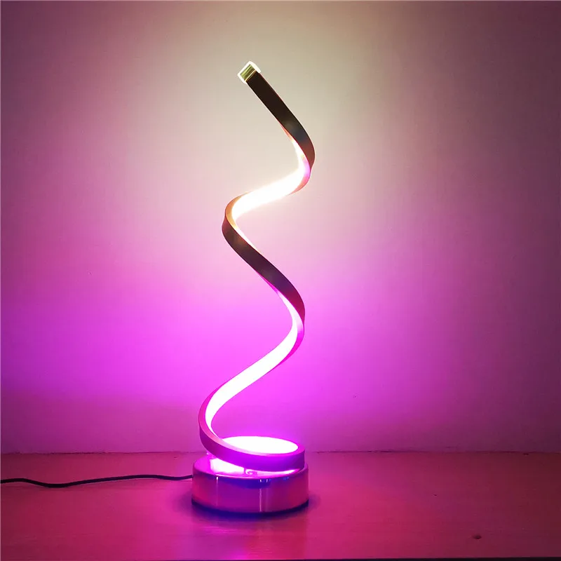 Modern simple spiral creative LED table lamp bedroom study bedside lamp smart touch learning desk lamp