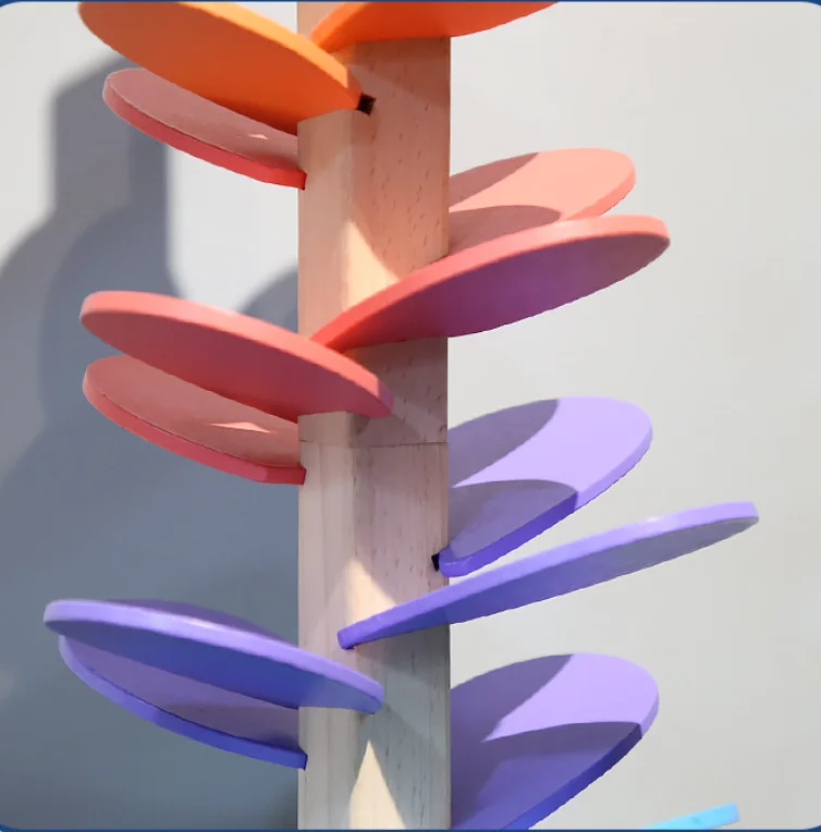 Educational Wooden Preschool Gift  Wooden Colorful Toys Petal Tree Building Blocks