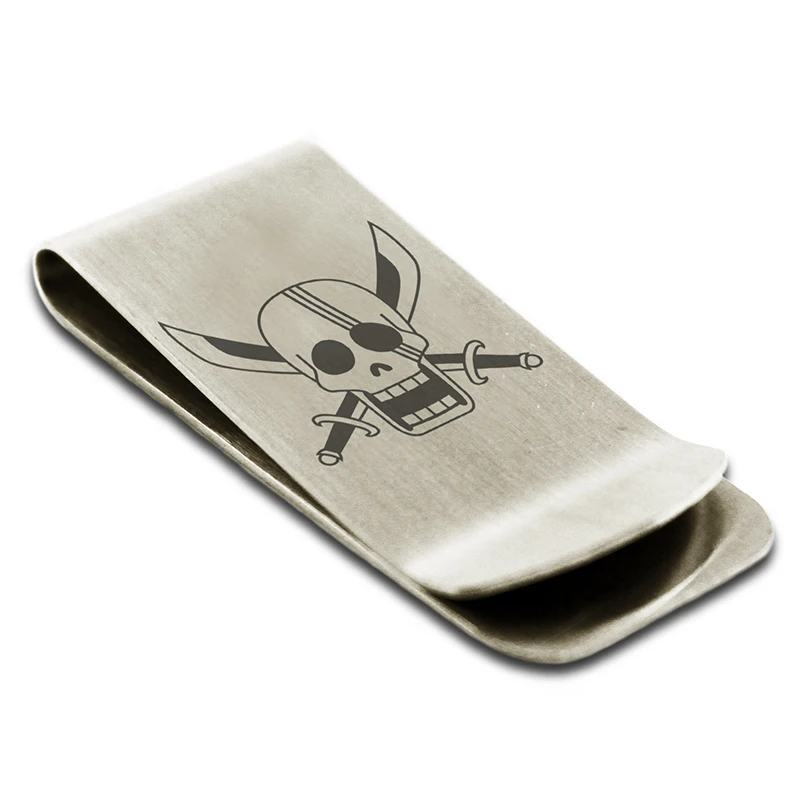 gold men stainless steel skull money clips