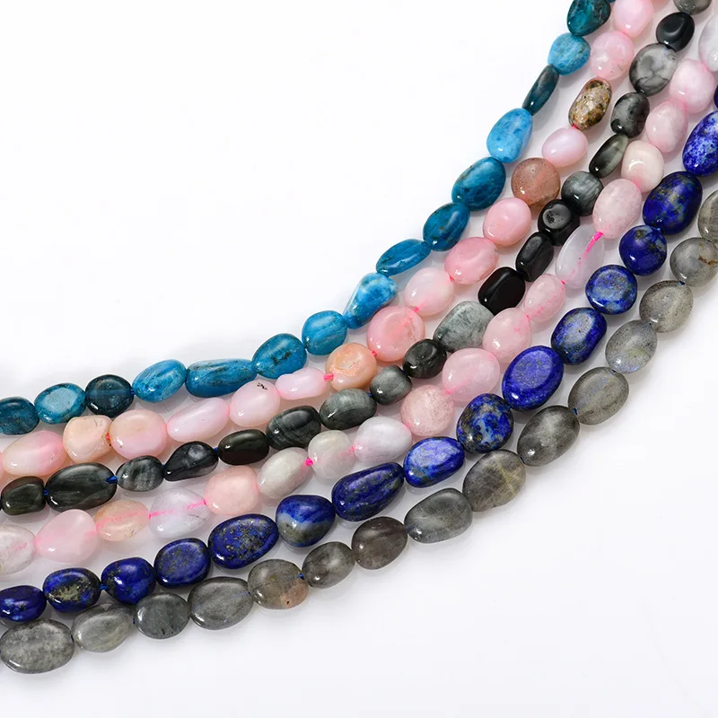 Irregular Shape Smooth Precious Gem Stone Beads Lavender Amethyst Rose Quartz aquamarine prehnite Stone Beads Accessories