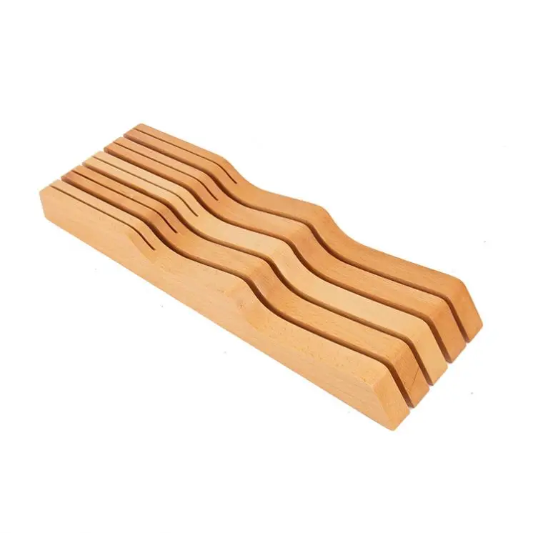 Countertop Butcher Block Knife Holder Nd Organizer With Wide Slots For Easy Kitchen Storage