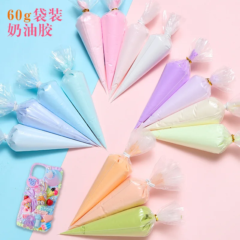 2022 NEW Whipped Cream Glue Deco Clay air dry simulate food cream slime Creative phone case Diy Toy
