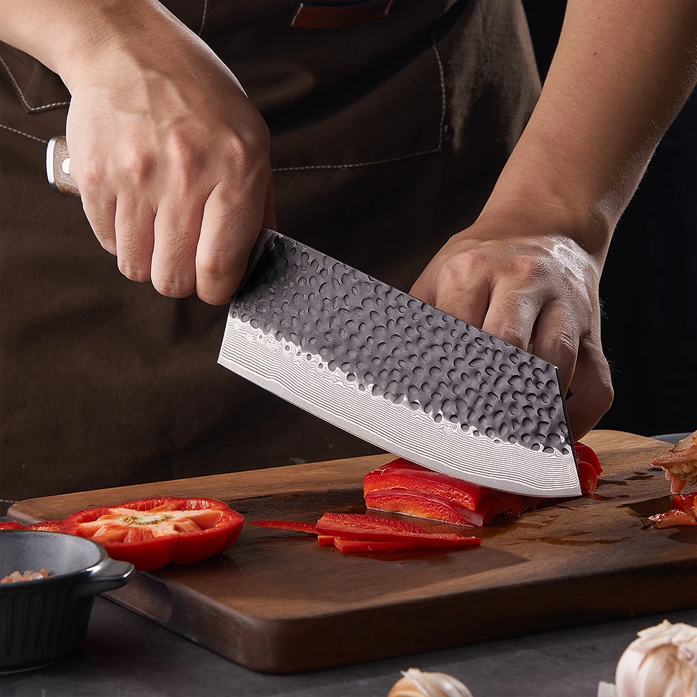 Innovative black smith forge Chinese cleaver cooking chopper cleaver vegetable meat knife kitchen knives