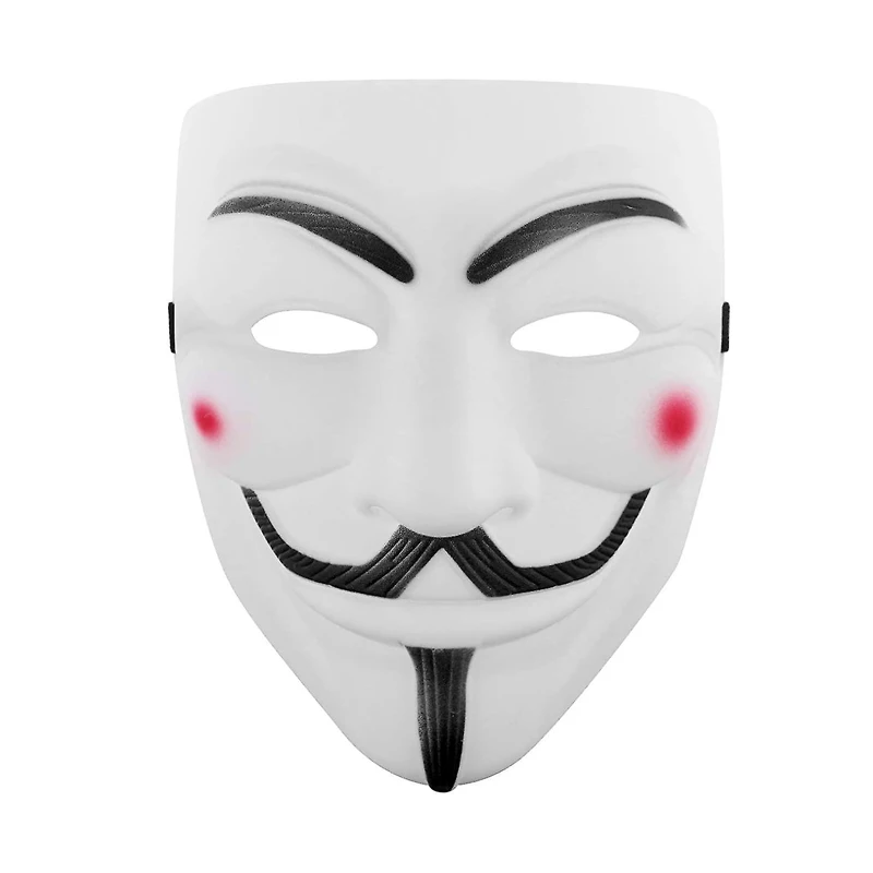 White Black V Face Ghost Walk Plastic Masquerade Party Decorations Vendetta Halloween Mask with  Face