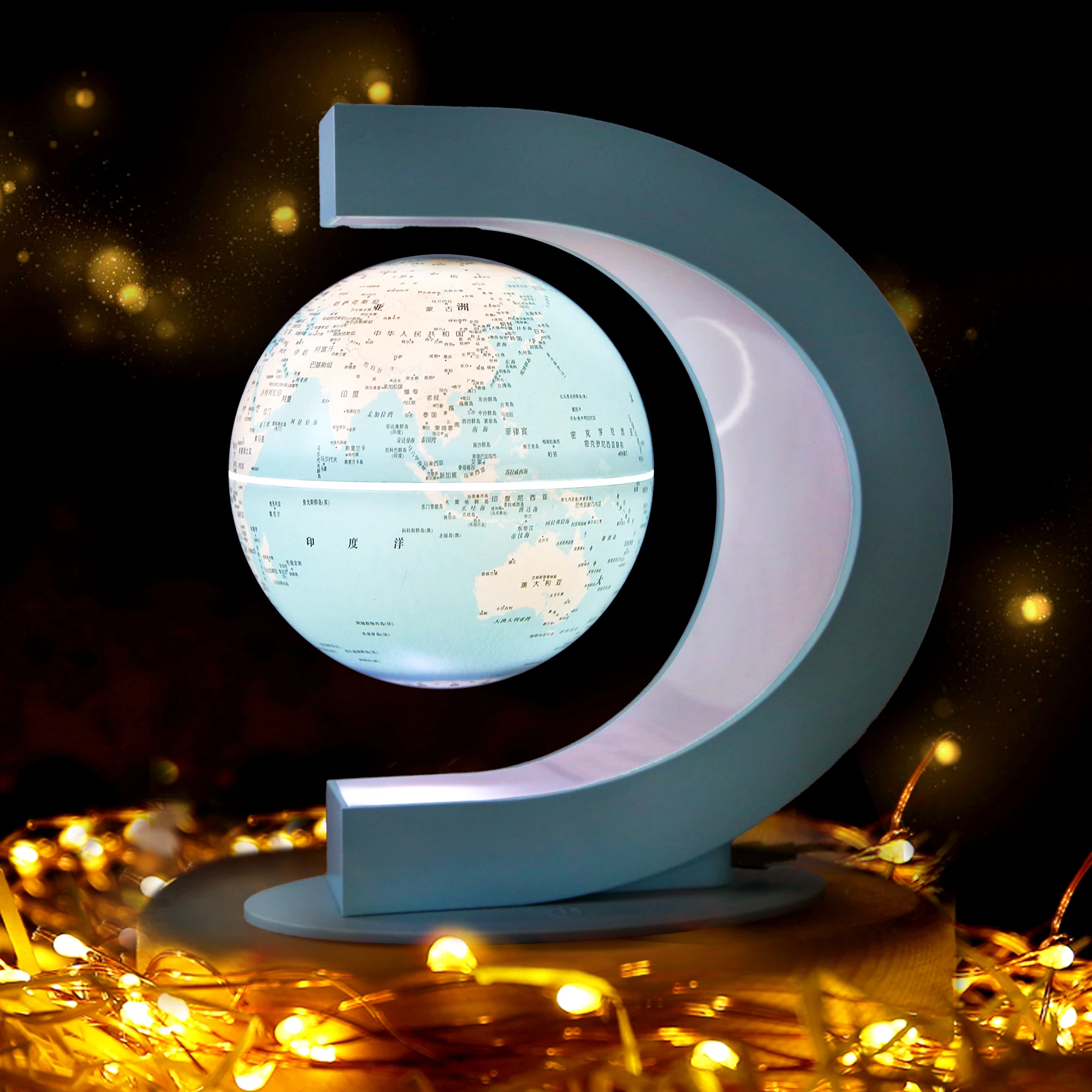 Dropshipping Products 2024 newest design led Glowing light up world levitating magnetic floating globe