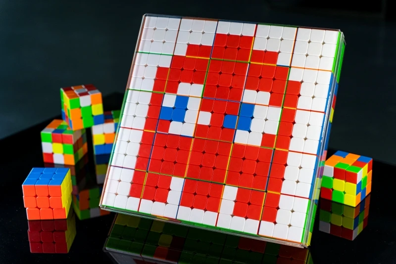 Yongjun DIY Use Multiple Cubes To Piece Together The Desired Pattern A New Way To Play The Magic Cube Wall Decorations